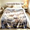Dragon Phoenix Theme Soft Blanket Personalized Custom Name Text Print Warm Blanket Home Sofa Bedroom Decor