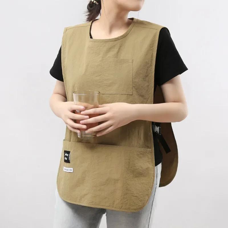 Waterproof Apron Solid Color Vest Style Apron For Cooker Chef And Servers
