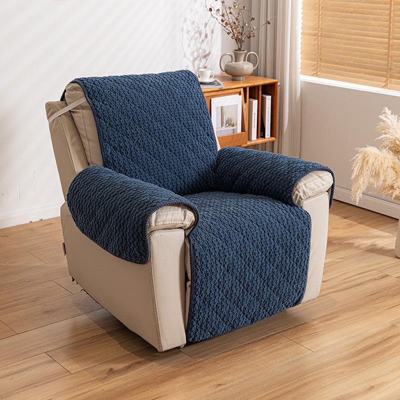 

Multi-Color Corduroy Sofa Slipcover Non-Slip Single Recliner Seat Pad All-Season Universal Furniture Protector Living Room Decor 1 Seater