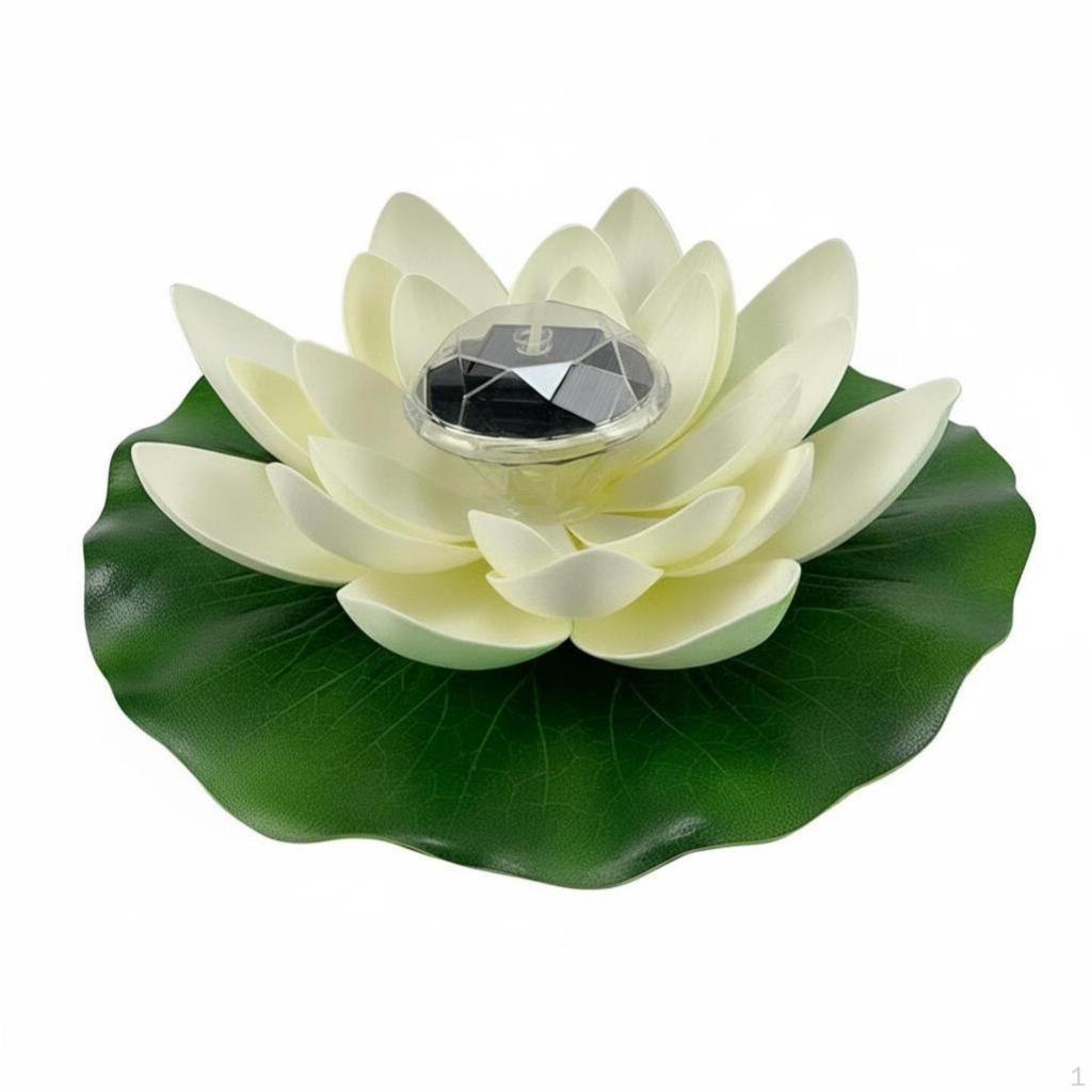 Solar Lotus Floating Light, LED Pond Decor, Colorful Water Flower for Garden, Waterproof Landscape