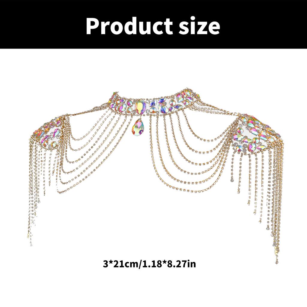 Crystal Tassels Arm Chain Women Body Jewelry Multilayer Shoulder Body Jewelry Shoulder Chain Necklace for Any Occasion