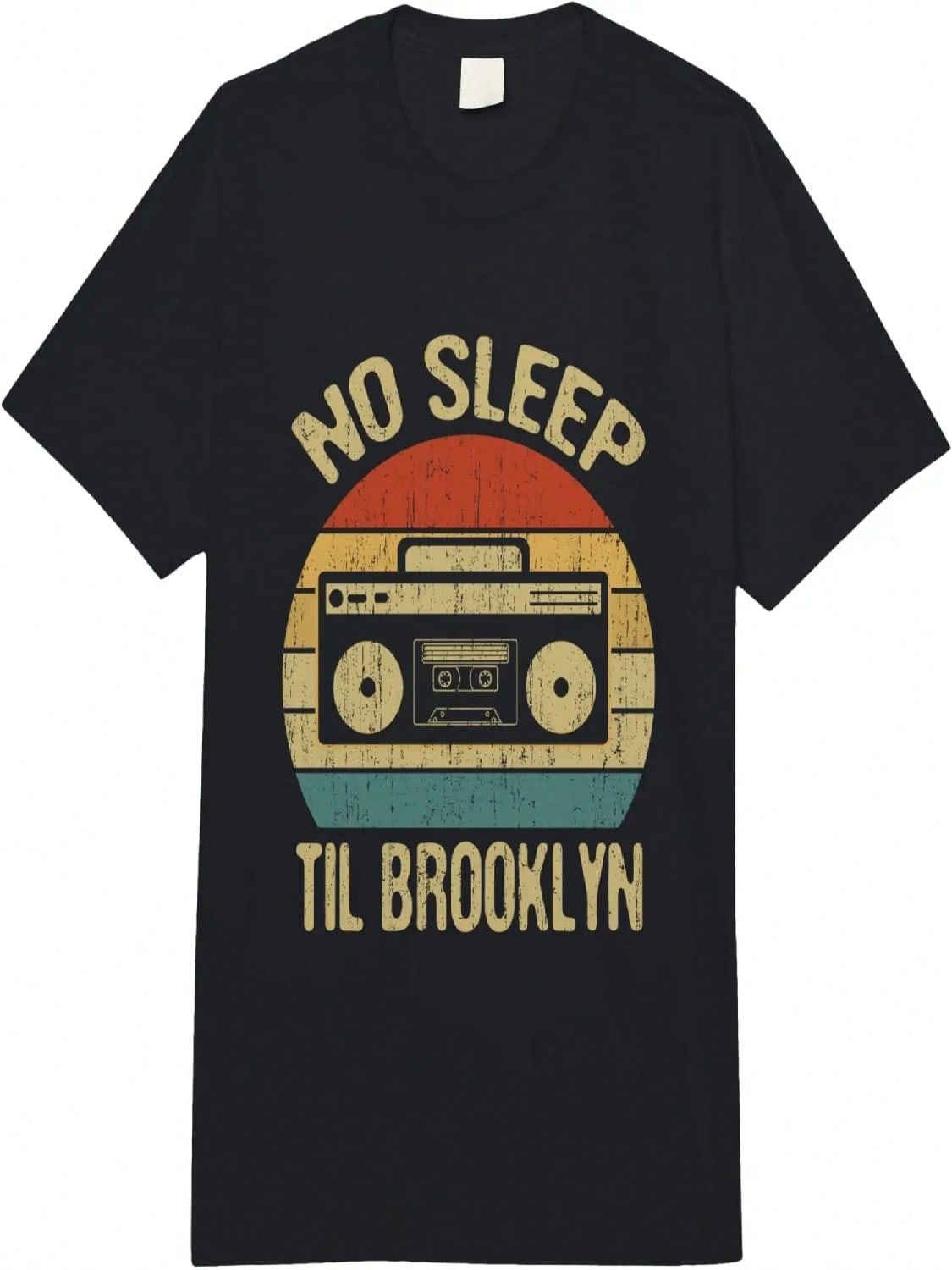 No Sleep Til Brooklyn Retro Old School Stereo Ghetto Blaster Adult Heavyweight T-Shirt S разноцветный
