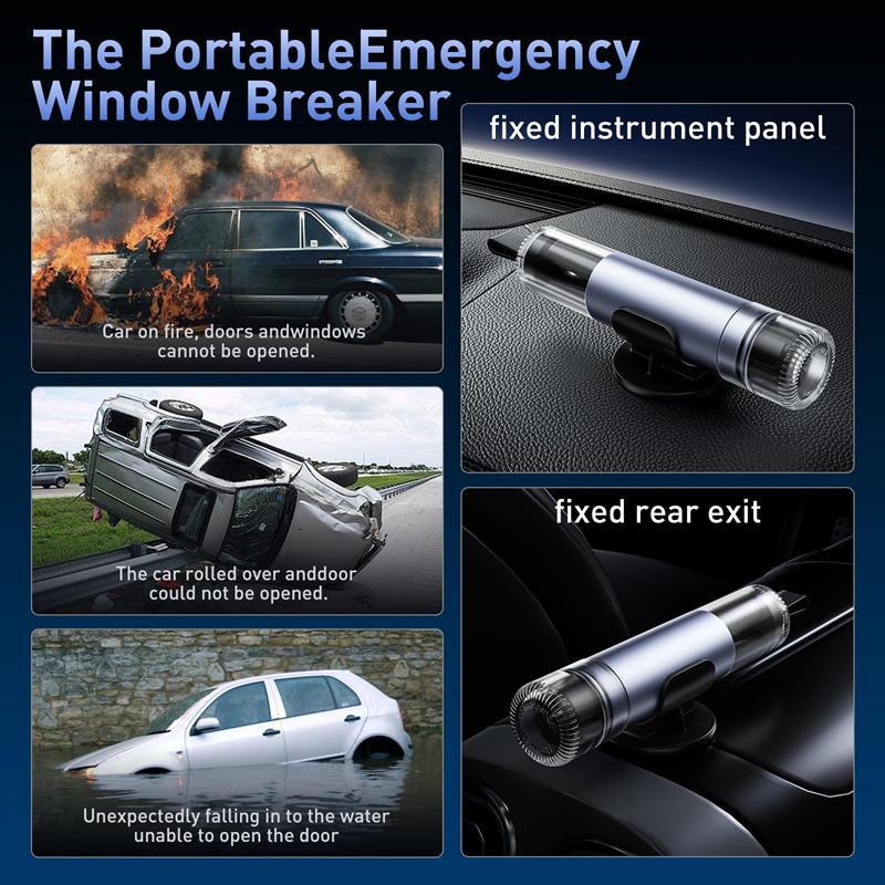 XMSJ Universal Car Safety Hammer For Breaking Windows/cutting Seat Belts Two In One Driving Escape Emergency Tool