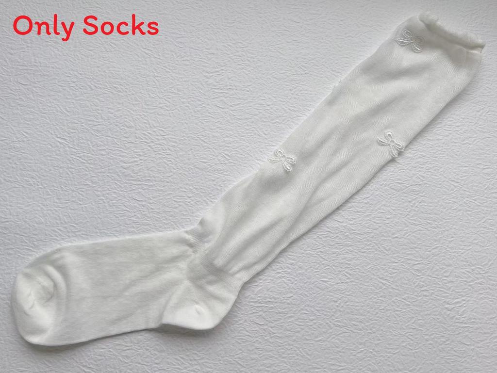 Korean Influencer Style Bowknot Socks For Women Summer Lightweight Cotton Youth Casual Wear