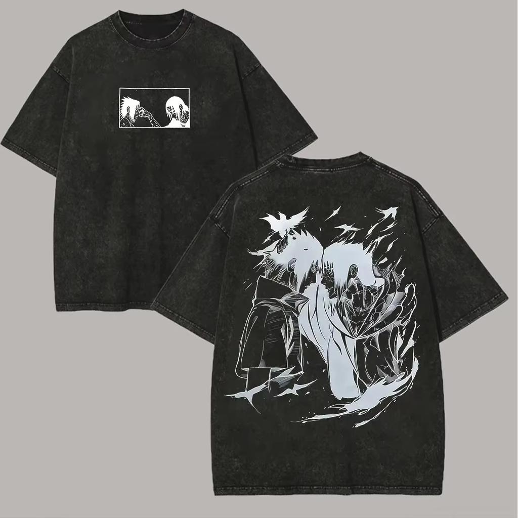 Anime Black Clover Yami Sukehiro Graphic Tshirts Vintage Washed Men Women Fashion Hip Hop T Shirts Casual Short Sleeve Tshirt