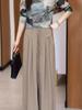 Women's Retro Drapey Wide-Leg Pants: Slimming, Elegant Straight-Leg Trousers for Spring/Summer 2025