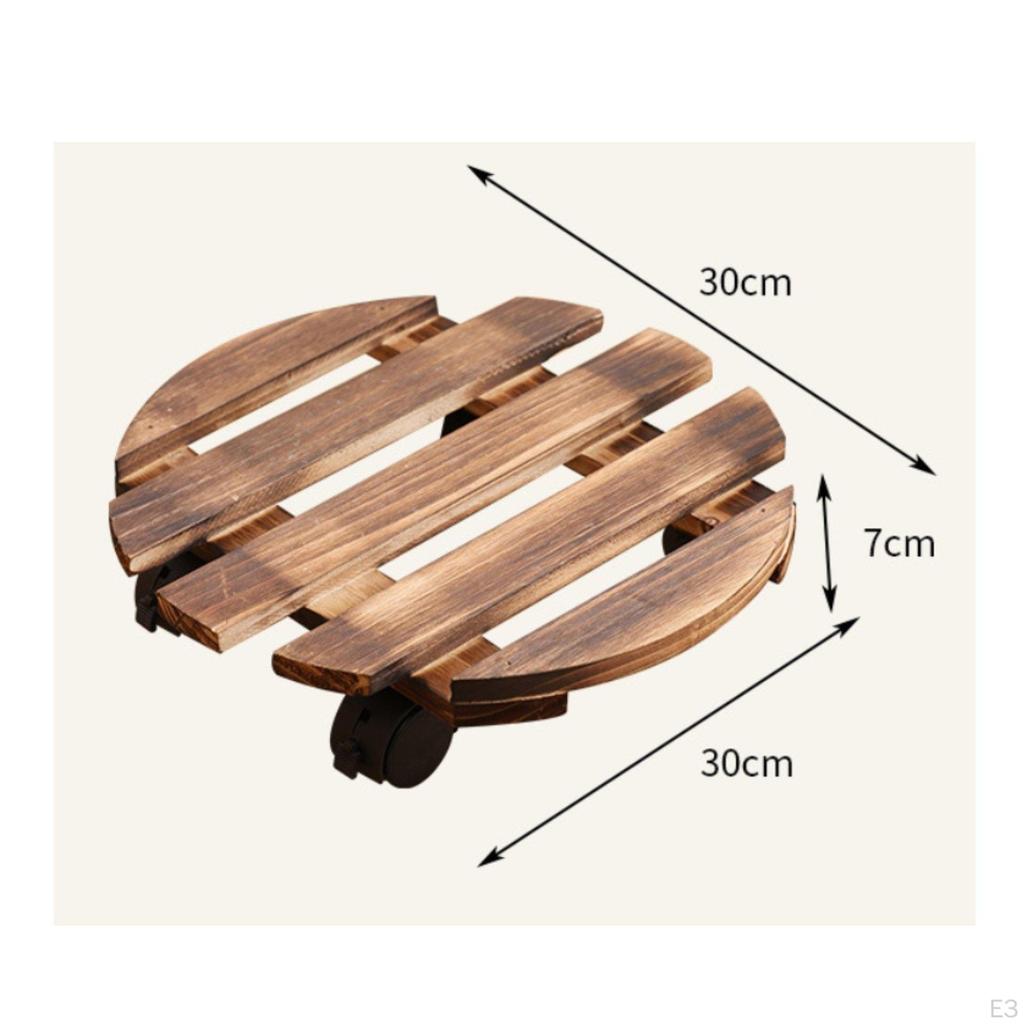 Rolling Plant Stand Effortlessly To Move Pot Trolley with Wheels Heavy Duty Wooden Mover 25CM