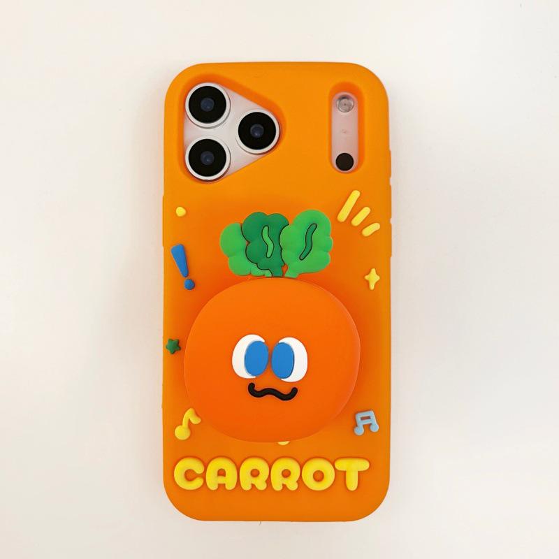 3D Cartoon Carrot Stand Case for iPhone 14/13/17/16/15 Pro Max