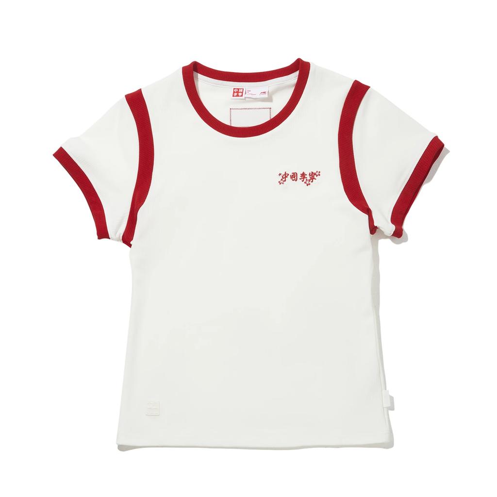 Li-Ning Comfortable Moisture-Wicking Slim Fit Short Sleeve T-Shirt Women tops AHSW814-1