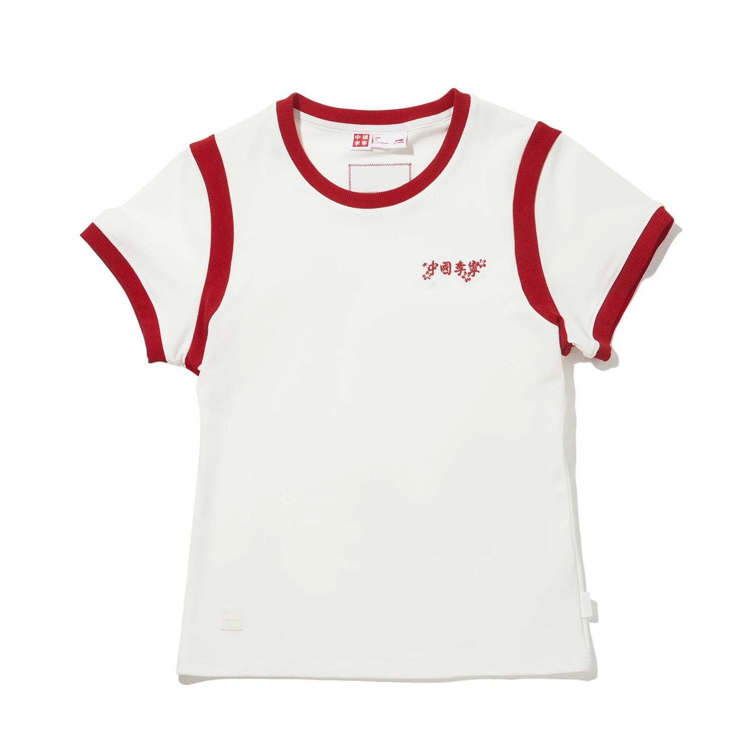 Li-Ning Comfortable Moisture-Wicking Slim Fit Short Sleeve T-Shirt Women tops AHSW814-1 S