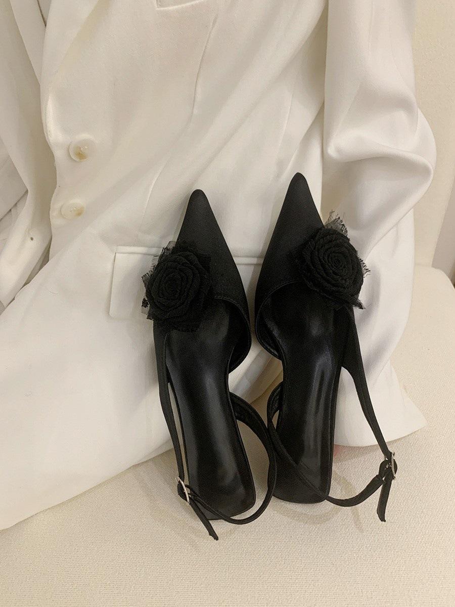 

Сказочно-зеленая роза нежный атлас роза сумка голова пустая сандалии женские весна лето новые туфли на шпильке 40 чёрный