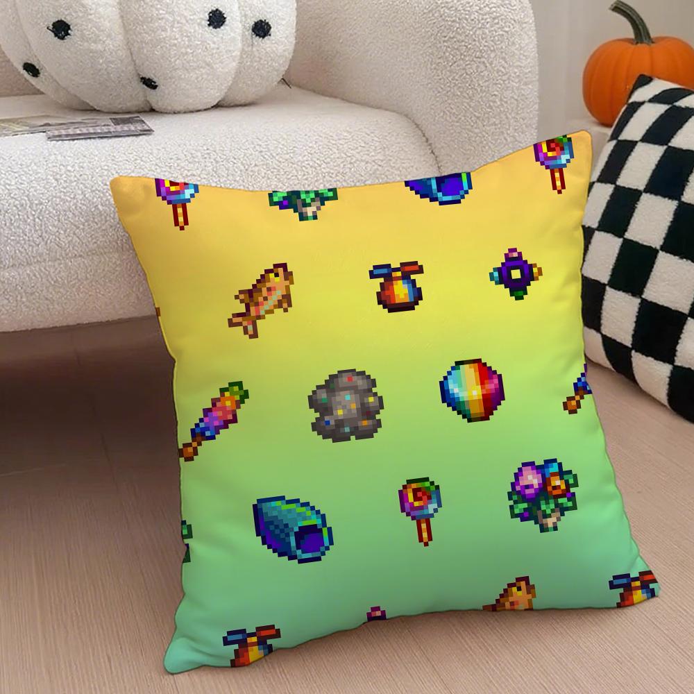 Stardew Valley Pillow Game Character Cushion Cover Throw Pillow Cover Hidden Button Durable Polyester Chair Cushion