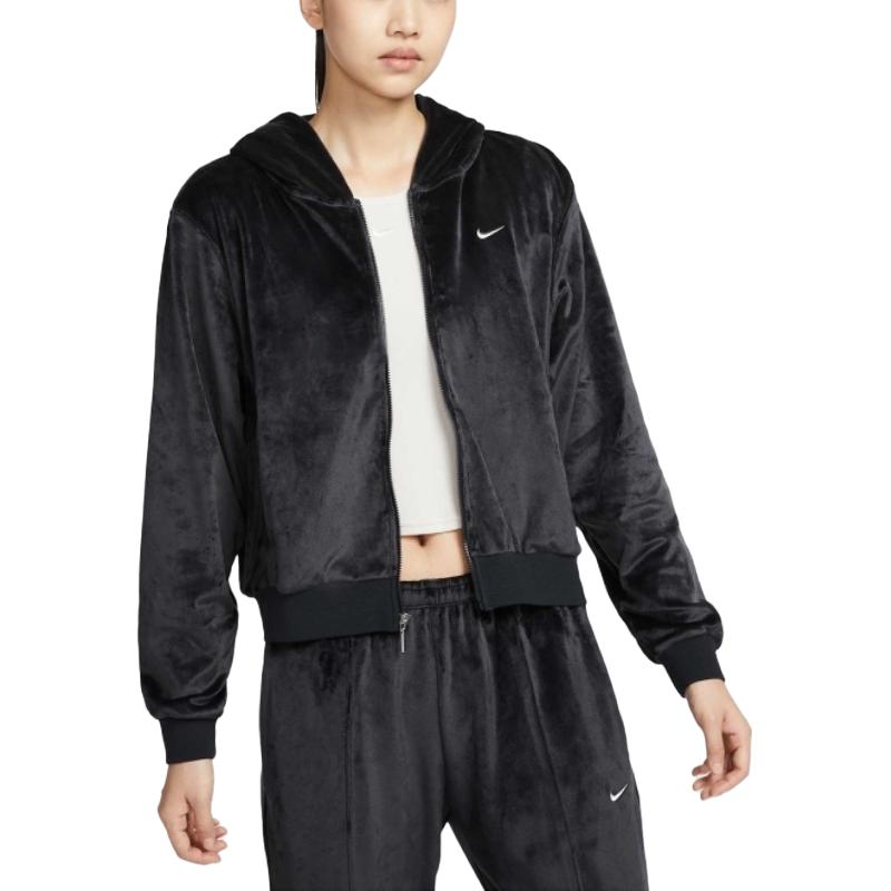 

Nike Толстовка с капюшоном NSW NK CHLL VLR FZ однотонная универсальная удобная мягкая куртка с длинным рукавом женские куртки черный HJ0958010 L