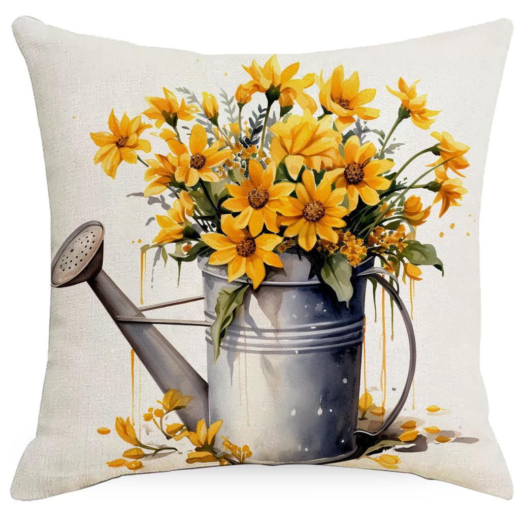 Neuer Frühlingsgelber Kleiner Wildblumen Kissenbezug Sofa Wohnzimmer Kissenbezug Kissenbezug Kissenbezug Dekoration