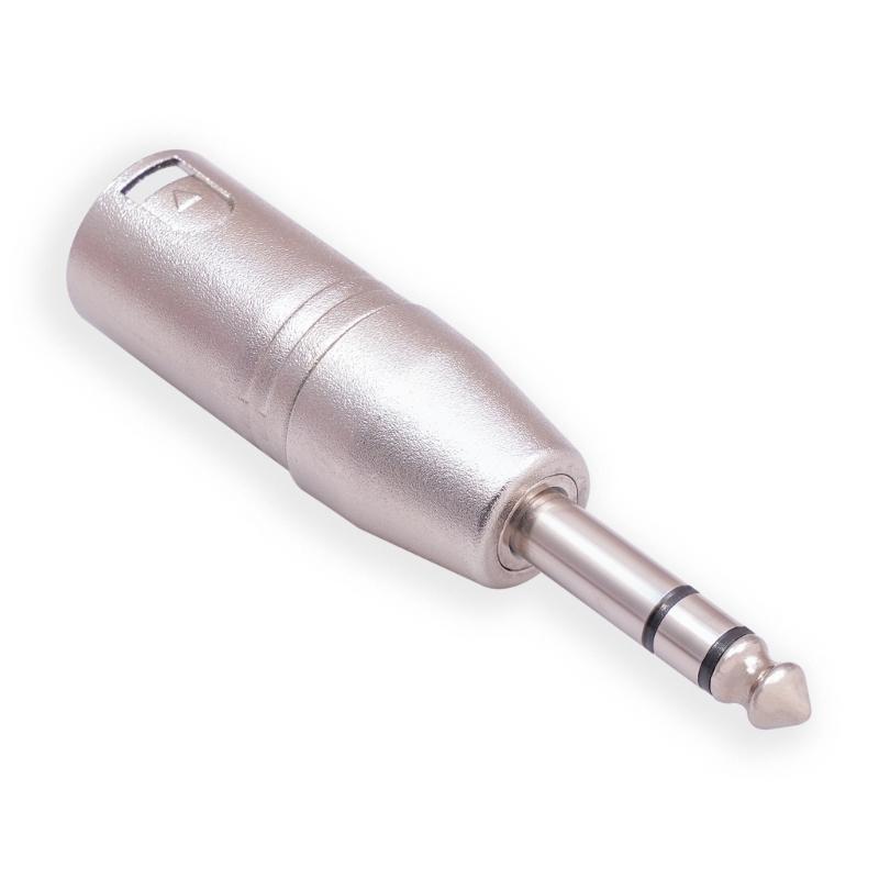 1/4" 6.35mm Male to XLR 3 Pin Male Jack Socket Audio Adapter Silver Interface Transfer Connector for Electronic Organ