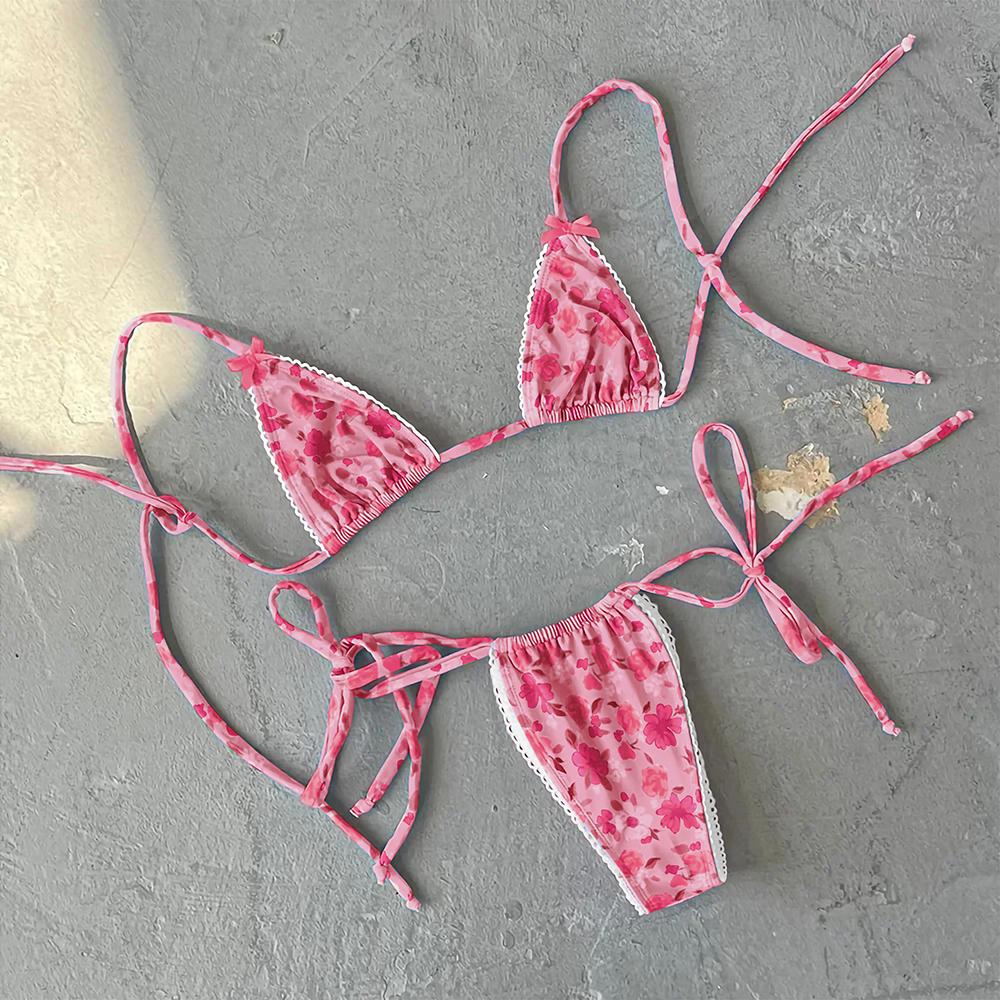 Micro Bikini Push Up Damen Badeanzüge 2025 Sexy Weibliche Bademode Brazilian Bikini Set Tanga Biquini Badeanzüge Print Bademode