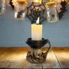 Halloween Skeleton Candle Holder Craft Skull Candlestick Resin Ornaments Bar Party Haunted House Horror Prop Desktop Porch Decor