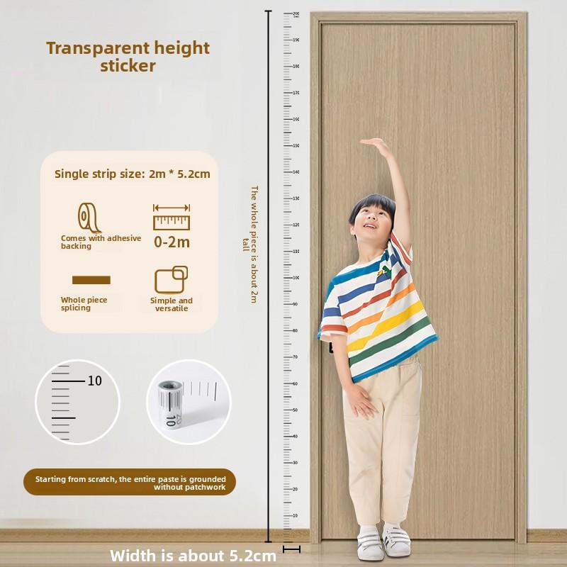 1pc Height Measurement Wall Sticker 2m Removable No Wall Damage Accurate Height Ruler for Kids Room Home Decoration