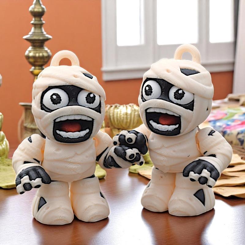 Kawaii Bandaged Mummy Action Figures Ornament Joint Movable Model Desktop Decoration Doll Key Chains Bag Pendant Halloween Gift