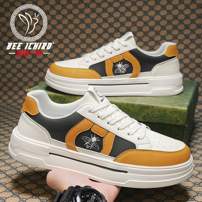 Casual spring and summer men's shoes do not stink feet sports style soft leather shoes versatile low-top board shoes