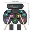English Version Colorful Roll-Up Drum Kit – Portable Desktop Percussion Practice Set