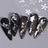 Nail Sticker with Gold Hot Stamping, Three Color Leaf Painting, Hollowed Out Flower, Black and White Star, Nail Back Adhesive Sticker