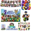 Roblox-themed Birth Date Celebration Decoration Items Celebration Scene Setting Background Bulla Flag Balloon Cake Strip