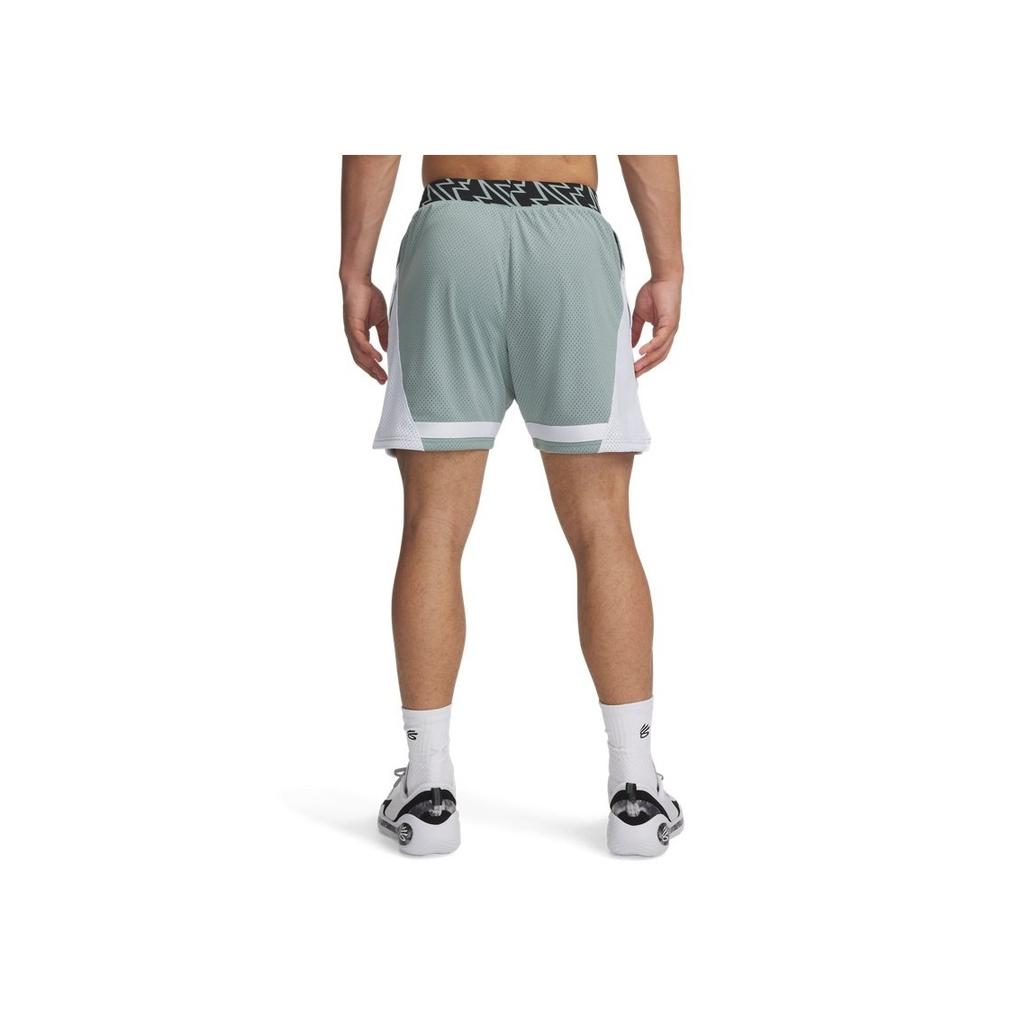 Under Armour Curry Signature Holiday Casual Breathable Durable Basketball Shorts Men shorts Lime-Green 1390344-348