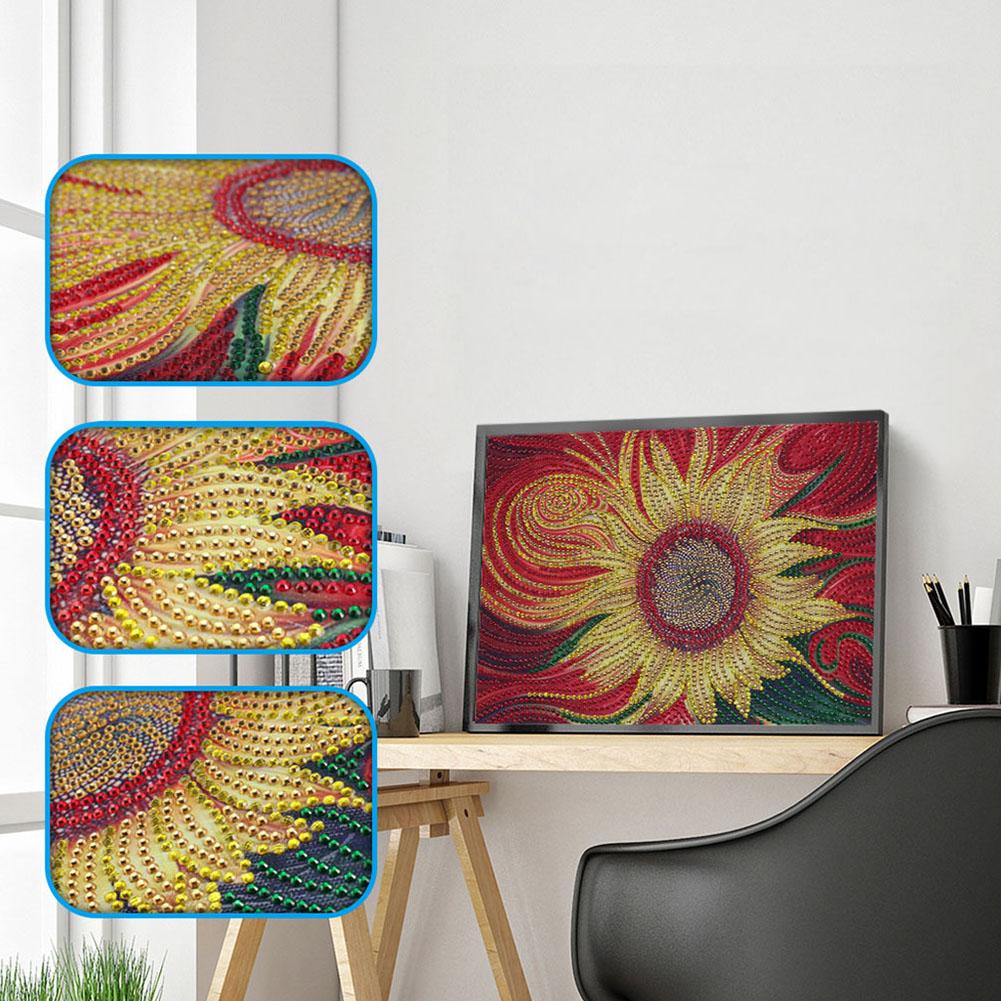 DIY 5D Rhinestone Painting Drill Embroidery Floral Cross Stitch Home Decoration Sunflower
