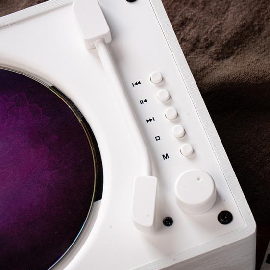 Retro Bærbar Musikafspiller med Højttaler, Bluetooth-kompatibel Skrivebordsafspiller med Fjernbetjening til Hjemmet, Understøtter USB/Type-C