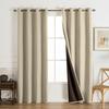 Solid Color Linen Texture Blackout Curtain with Black High Precision Thermal Insulated Sun Blocking Hotel Home Homestay Decor