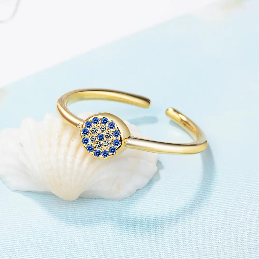 New Promotion Anel Masculino Ring Evil of Eye Ring 925 Sterling Open Ring Evil of Eyes Sliver Adjustable Finger For Women