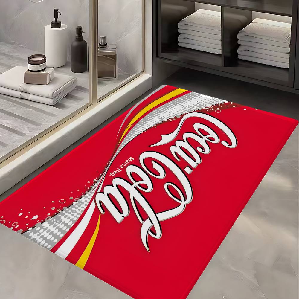 C-Cocas C-cola Vintage Logo Door Mat Washable Non-Slip Living Room Sofa Chairs Area Mat Kitchen Doormat Area Rug