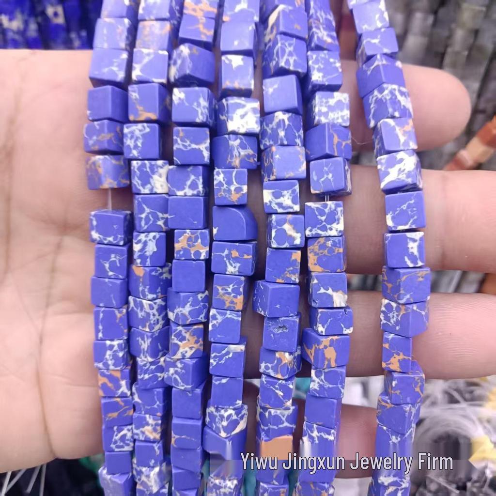 6x6mm Quadratische Rosenquarz-Achat-Perlenkette - Naturstein DIY-Zubehör