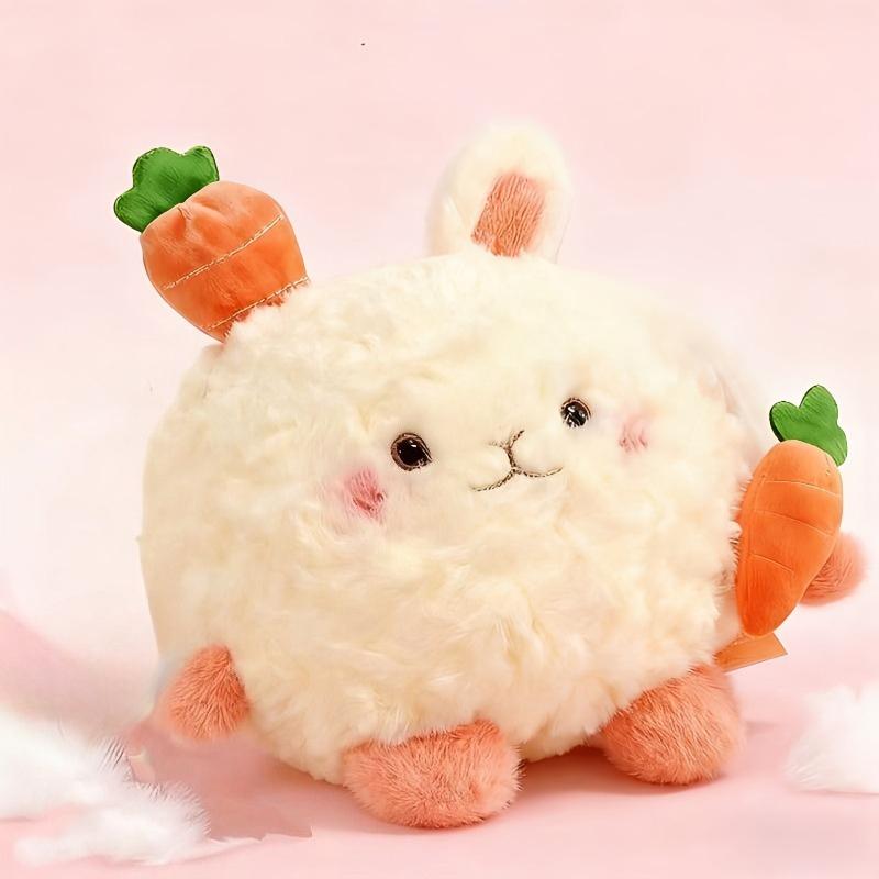 Kawaii Fluffy Bunny Plush Toy Cute Soft Carrot Rabbit Plushie Doll Children Sleep Companion Doll for Adult Gifts Home Decor