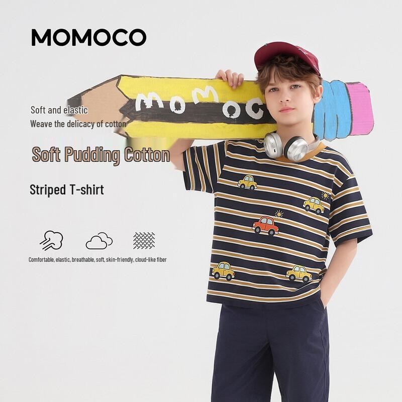 MOMOCO Boys Striped Short Sleeve T-Shirt 130