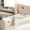Lambswool Sofa Cushion Non-slip Leather Sofa Cover Cover Simple Winter Warm Thick Plush Cushion Cover Cloth