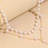 Golden Faux Pearl Necklace for Women Double Layer Faux Pearl Beaded Chain Choker for Birthday Wedding Anniversary Gifts