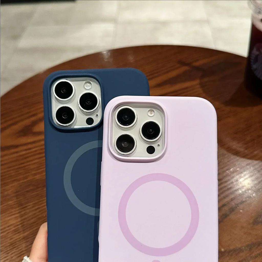 Liquid Silicone Magsafe Case for iPhone 16 14 13 12 15 Pro Max Plus Original Magnetic Wireless Charging Cover for iPhone 16 Case