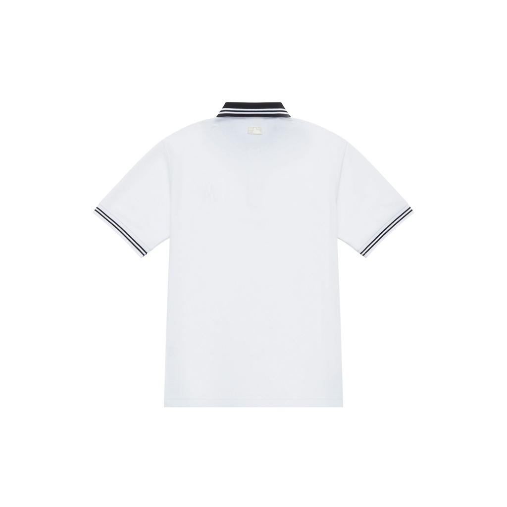 MLB New York Yankees Basic Logo Classic Striped Color Block Casual Sports College Style Short Sleeve Polo Shirt Unisex tops Ivory 3APQB0243-50IVS