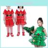 Enchanting Girls Christmas Tree Costumes Cozy Kids Cosplay Dress With Charming Hat