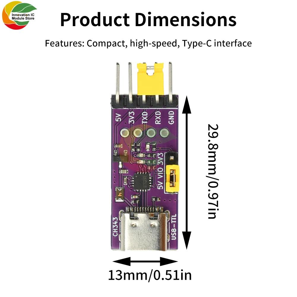 USB to 1/2/4/8 TTL Serial Communication Conversion Module High-Speed Ch348/344/342/Ch343 Chip  Type C