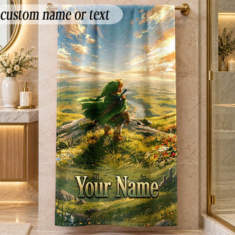 Beach TowelZelda Custom Name Text Personalized Soft Towel for Beach Pool Indoor Home Decor Gift
