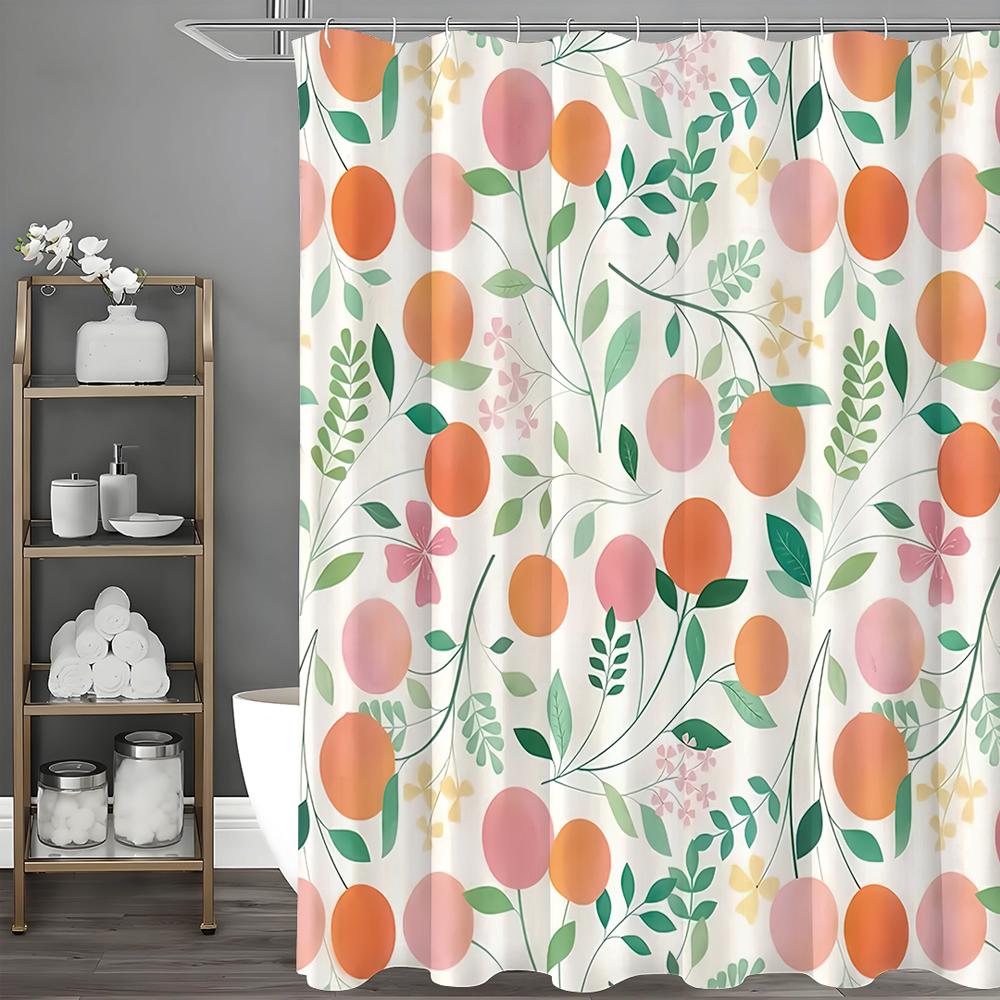 

Ванильно-персиковая шторка для душа, декоративная шторка для душа для ванной комнаты, водонепроницаемая шторка для душа с крючками 90*180cm