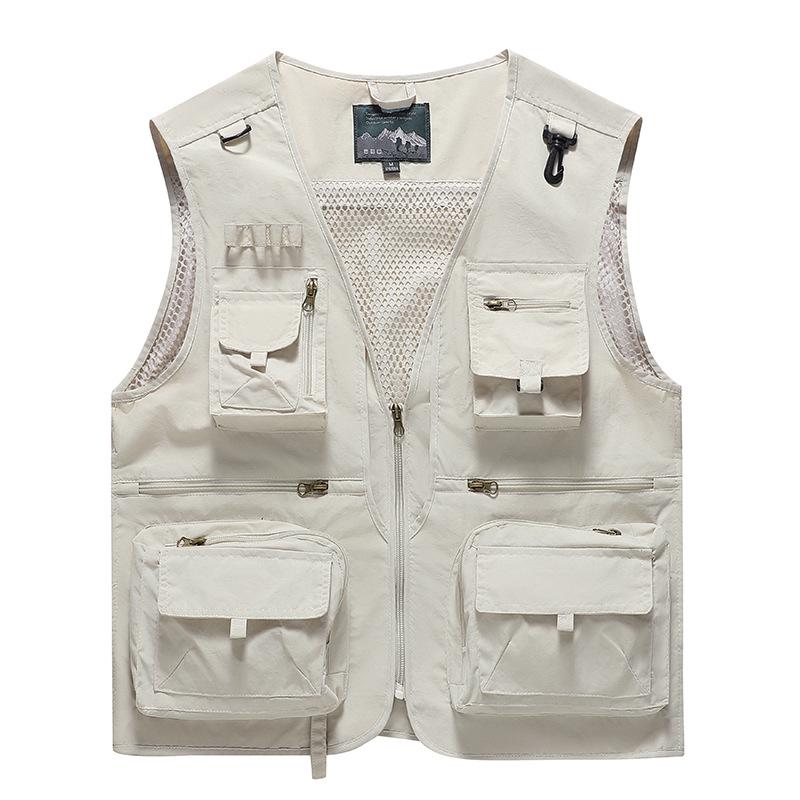 Men's Multi-pocket Mesh Vest for Spring & Autumn - Versatile for Fishing, Photography, and Outdoor Activities