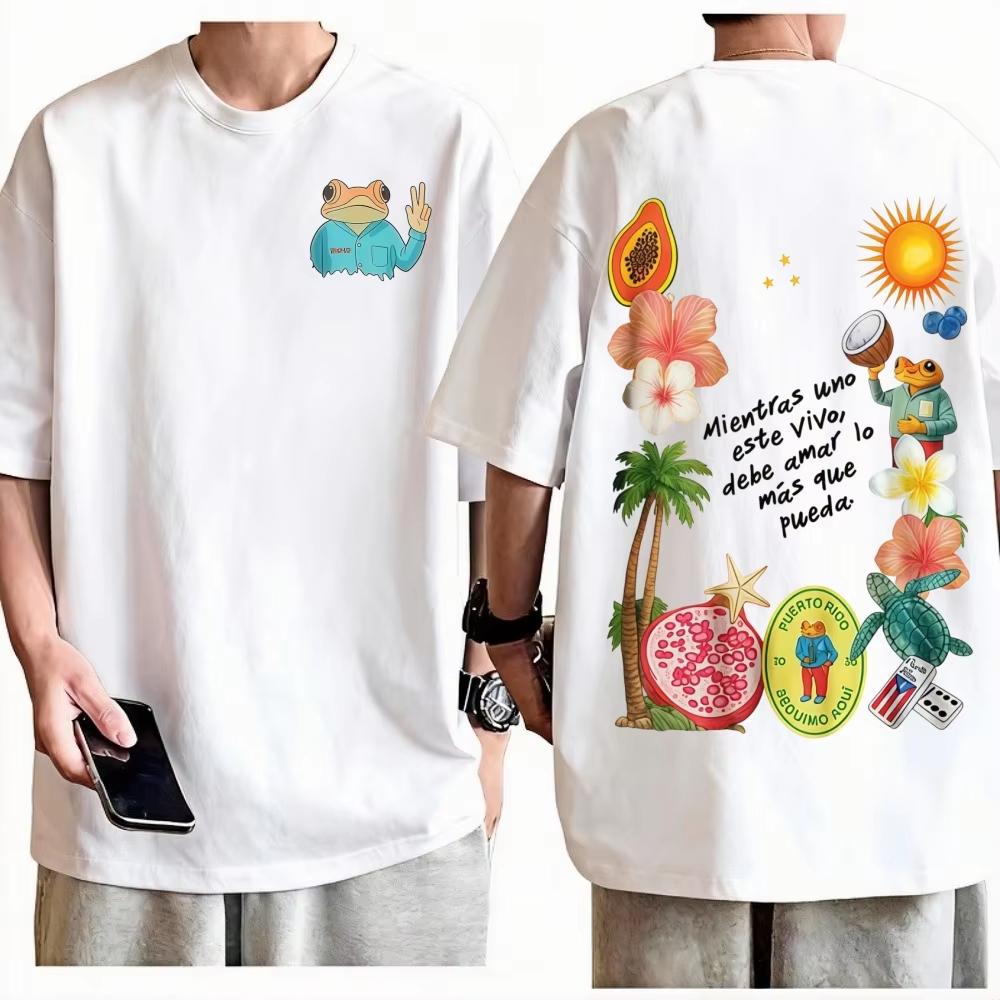 Washed Vintage Rapper Bad Bunny T-shirt Debi Tirar Mas Fotos DTMF Tour 2026 T Shirts Men Women Cloth Y2k Short Sleeves Classic 4XL