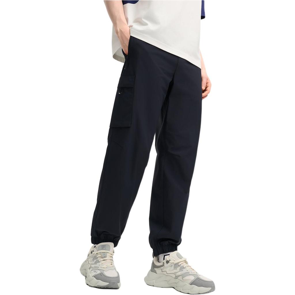 FILA Comfortable Versatile Workwear Knitted Sports Pants Men bottoms Black F11M519603FBK