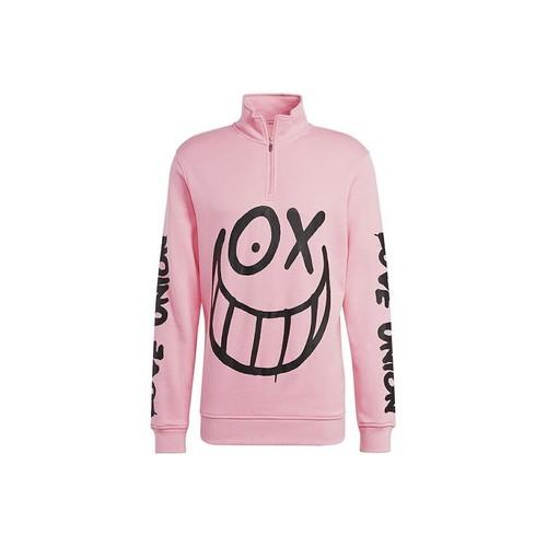

adidas x André Saraiva Graffiti Print Half-Zip Sports Sweatshirt for Men, Pink S розовый