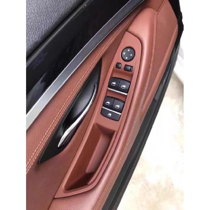 Inner Door Panel Handle Pull Trim Cover Set For BMW F10 F11 520i 528i Red Brown