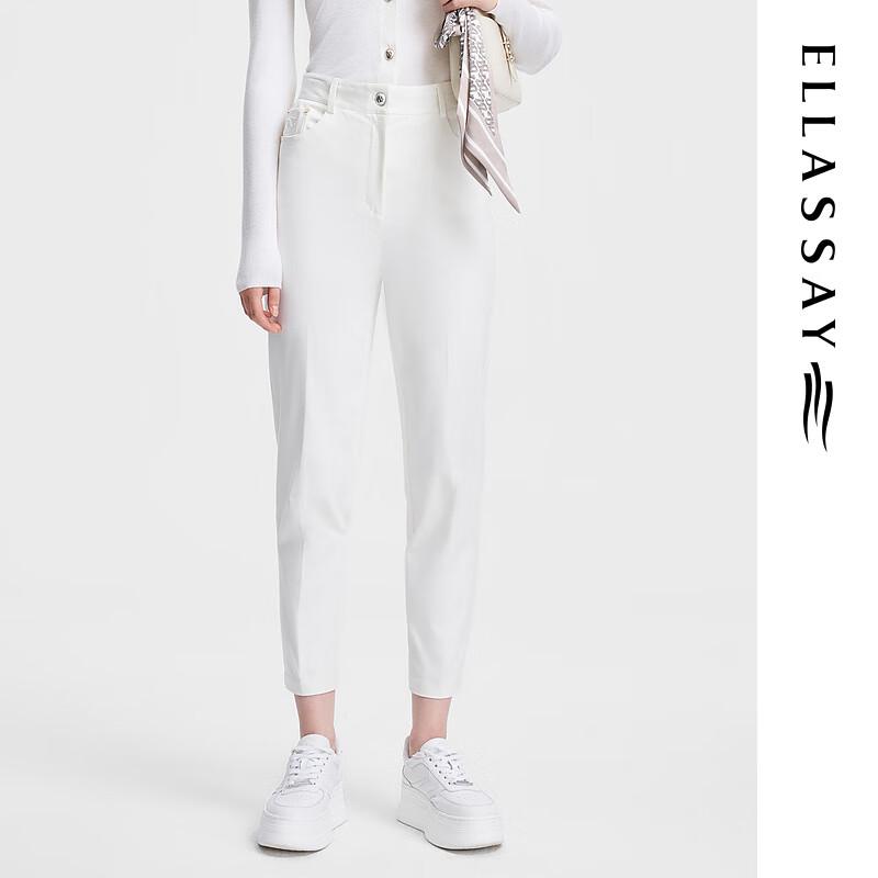 ELLASSAY Women's High-Waist Straight Leg Ankle-Length Casual Pants